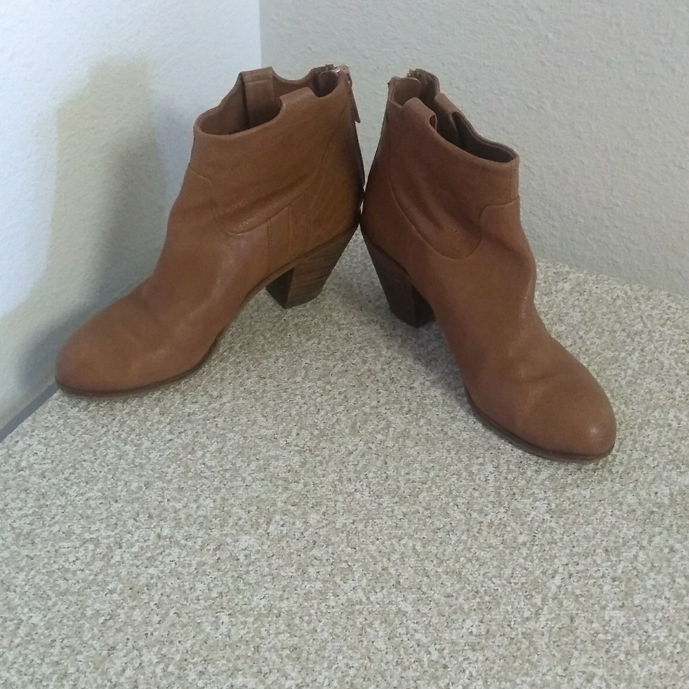 Sam Edelman Lisle Brown Leather Ankle Boots - Picture 6 of 7